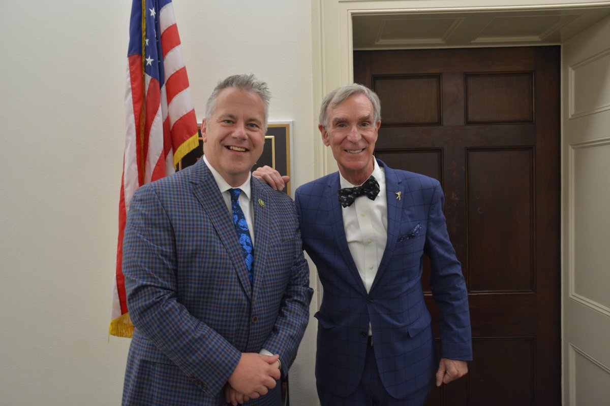 Congressman Eric Sorensen (@repericsorensen) on Twitter photo 📣Bill! 📣Bill! 📣Bill! 📣Bill!
As one of the only representatives with a background in science, it's great chatting with the one and only <a href="/BillNye/">Bill Nye</a> in DC.
Bringing science to Washington not only helps us solve real problems, it also has the potential to inspire.
Science rules! 📣Bill! 📣Bill! 📣Bill! 📣Bill!
As one of the only representatives with a background in science, it's great chatting with the one and only <a href="/BillNye/">Bill Nye</a> in DC.
Bringing science to Washington not only helps us solve real problems, it also has the potential to inspire.
Science rules!