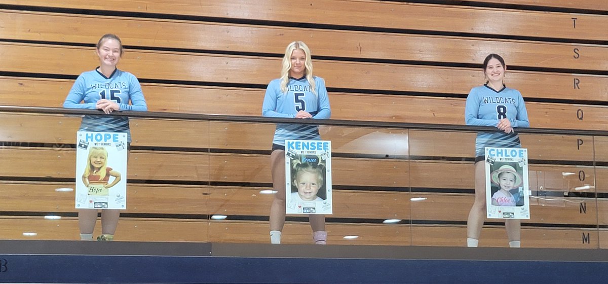JillAMergenthal's tweet photo. Tonight is SENIOR NIGHT!!!  Come out and support these 3, Chloe Clark, Kensee Ferman and Hope Gardner!!!  We are hosting Union County and JV starts at 6p, recognizing Seniors and then starting the Varsity match!!! https://t.co/XoKwAQ37Bq