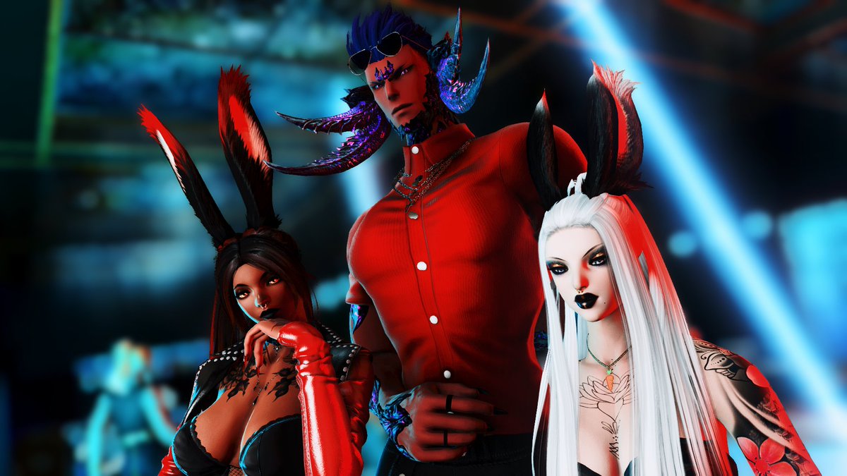 Rath_XIV's tweet photo. Vibing @ INK on Chaos with Ingrid &amp; Aria.

#FFXIVONLINE #GPOSE #FFXIVSCREENSHOT #AURAMAFIA #VIERAFEMALEFFXIV https://t.co/923q8BCCre