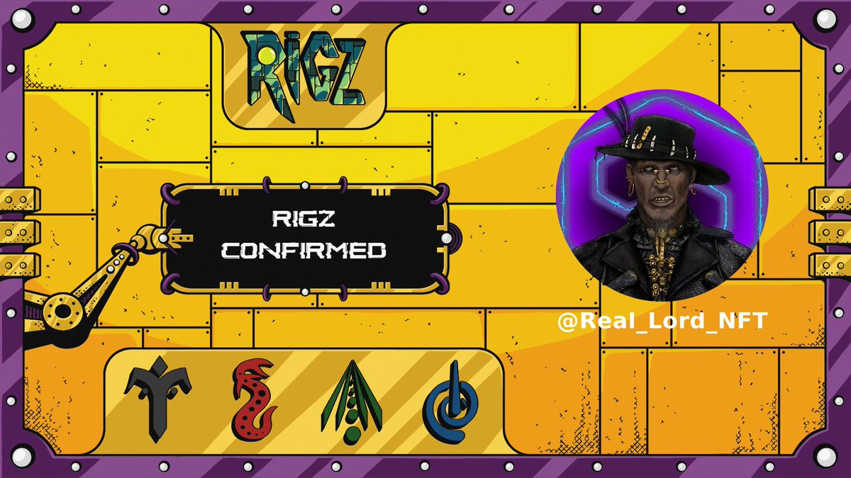 RIGZCONFIRMED's tweet image. RIGZ confirmed @RIGZNFTs 🎫
  
Welcome @Real_Lord_NFT 🤖
  
#RIGZCONFIRMED