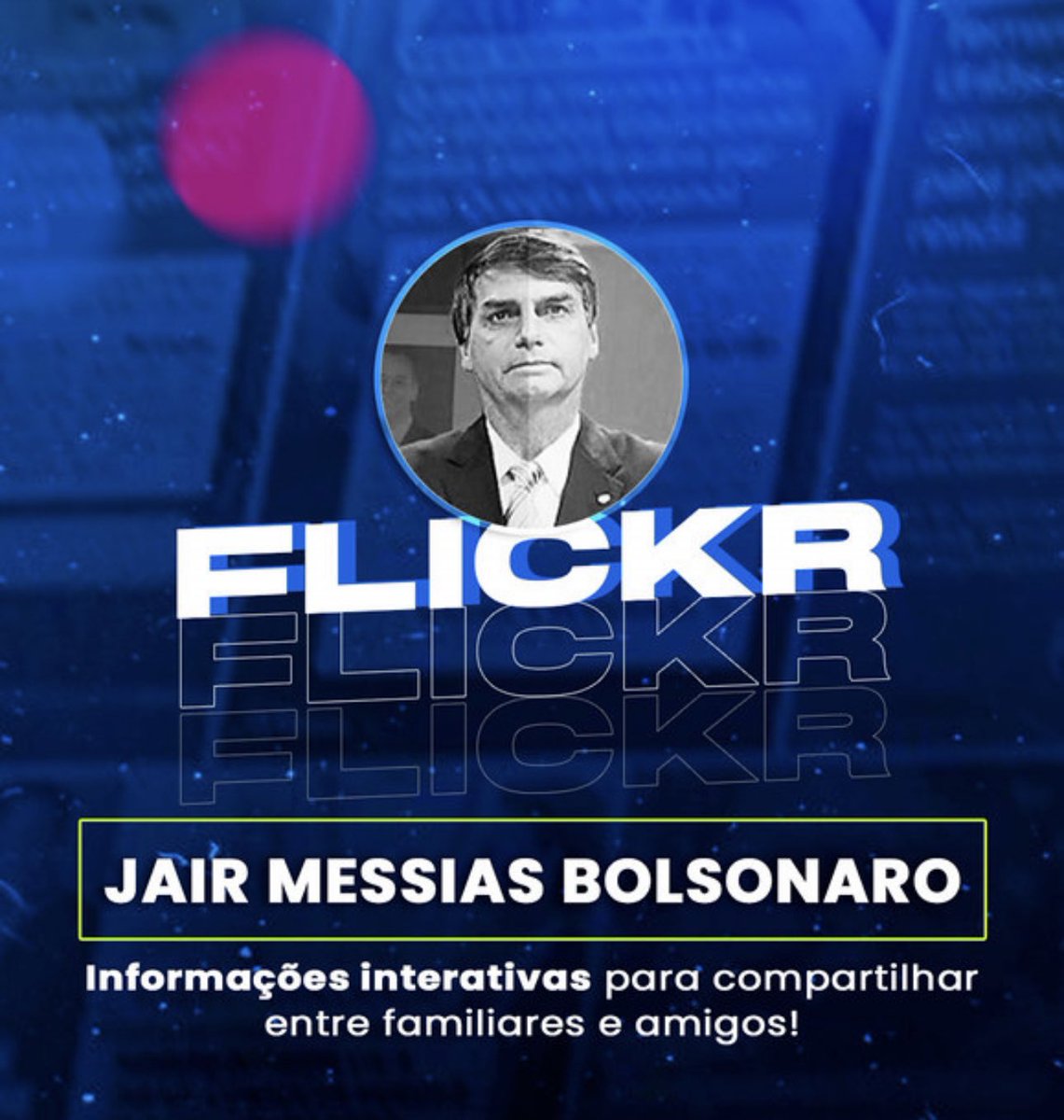 - Inscreva-se em nosso Flickr e compartilhe informações e verdade entre parentes e amigos de forma interativa: t.me/jairbolsonarob…