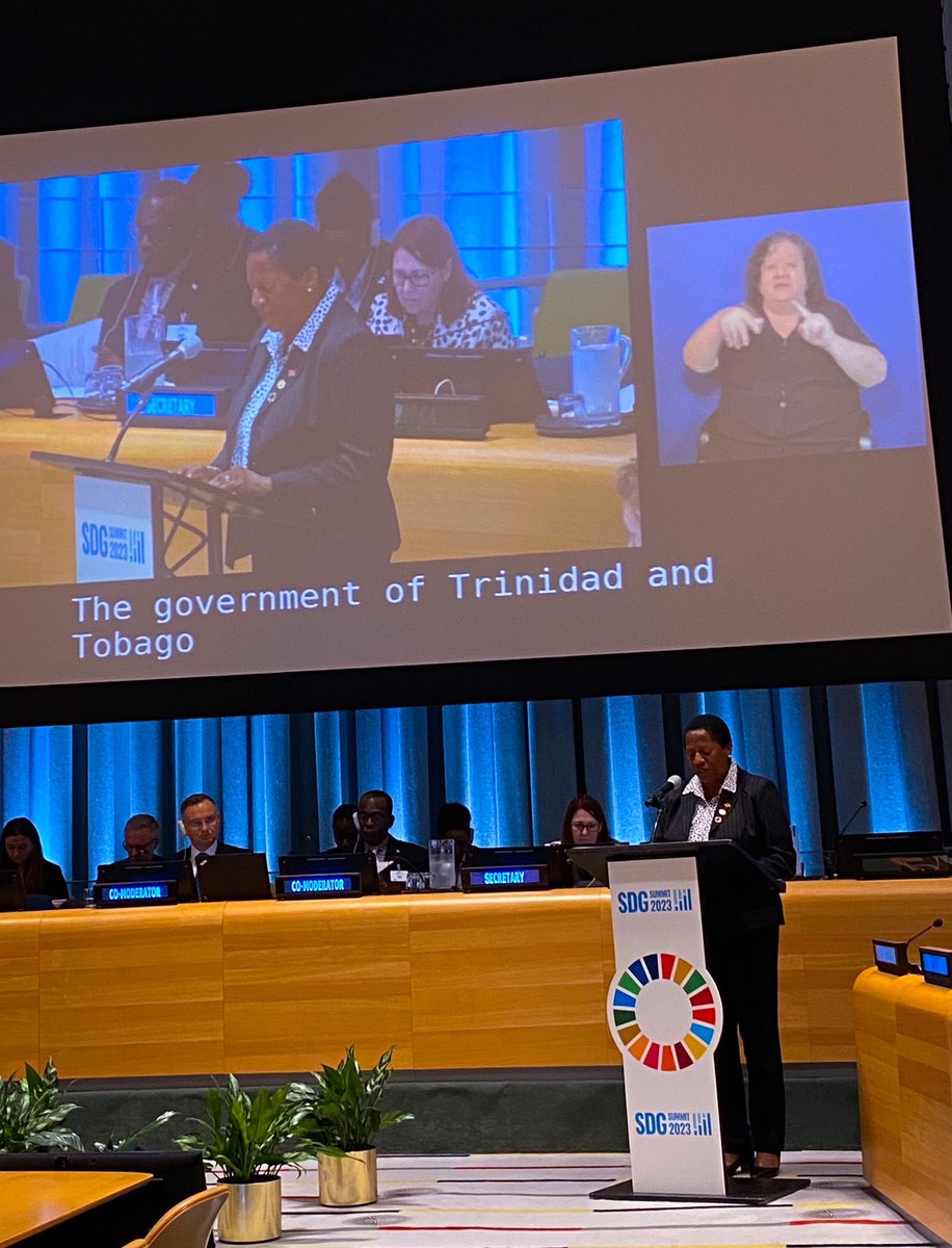 At the midpoint of the 2030 Agenda, T&T is fully committed to leaving no one behind. At the #SDGSummit today, the Hon @pennybeckles, Min of Planning & Development @PlanningTT called for a very strong, determined & highly motivated second-half towards achieving the SDGs. #TTUNGA78