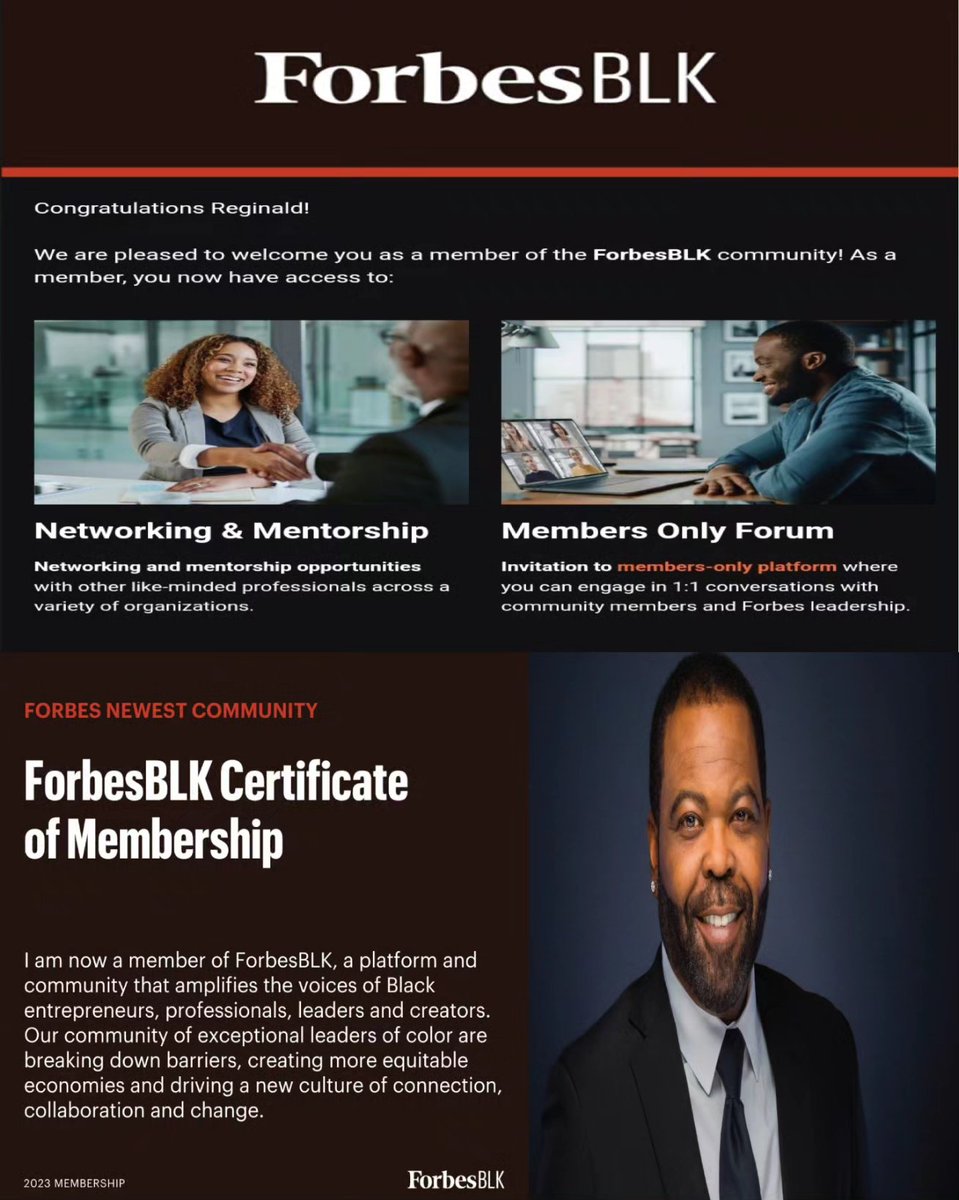 regi_myles's tweet photo. I am excited to announce that I have been selected to be a member of @forbesblk_ business community. 
.
#forbesblk  #COO #mylesselectvodka #jeromerenaecigars #redoaksdistributionga https://t.co/RJq07qGCNY