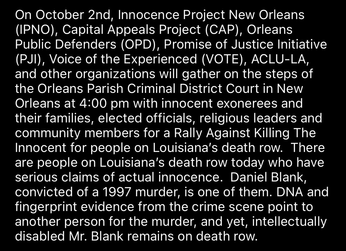 JusticeLA_org's tweet photo. Join us on 10/2/23 for a Rally Against Killing The Innocent!
https://t.co/I4yNo2XrQR
#DeathCantBeUndone #InnocentOnDeathRow #RallyAgainstKillingTheInnocent #InternationalWrongfulConvictionDay #ItsJasonFlom #KhaliahAli #CentralParkFive #ExoneratedFive #YusefSalaam #DrYusefSalaam https://t.co/ez1iVXrE7P