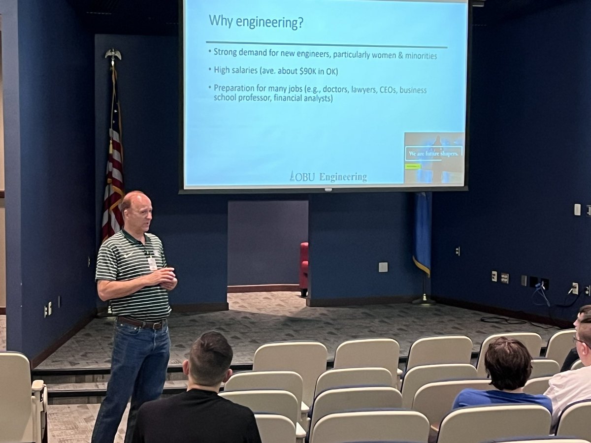 Today we had Dr. Charles Baukal, Engineering Program Director at Oklahoma Baptist University, on Campus to speak to our Applied Engineering students.