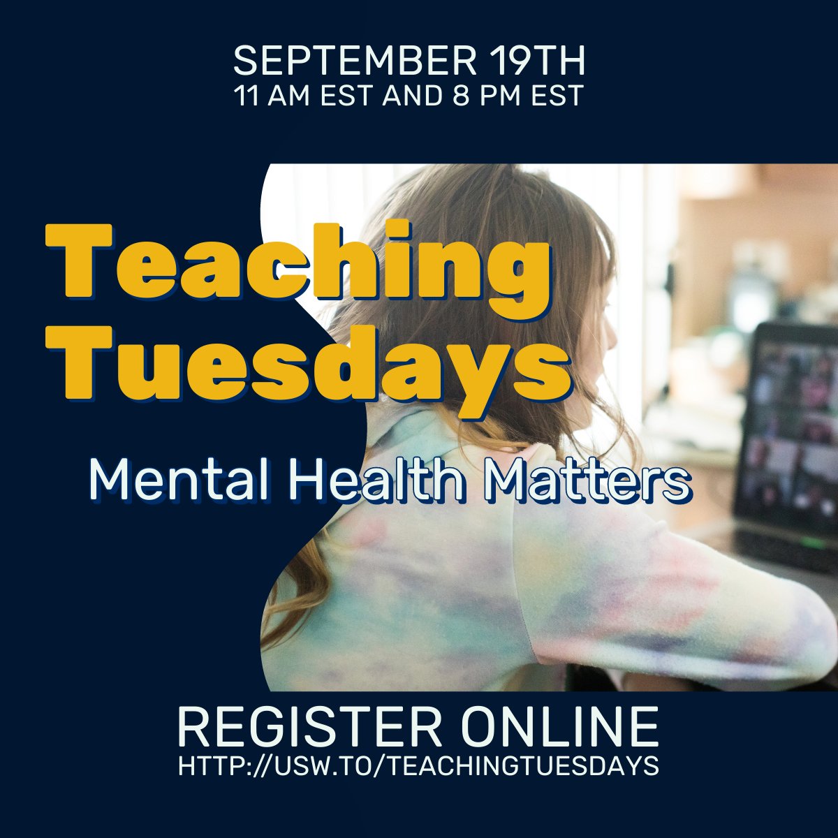 steelworkers's tweet photo. Join us for our next free online Teaching Tuesdays class: Mental Health Matters. Open to all USW members in good standing. Register here: https://t.co/y29gyYUIuy! #SmarterIsStronger #EverybodysUnion https://t.co/BglM3pOScE