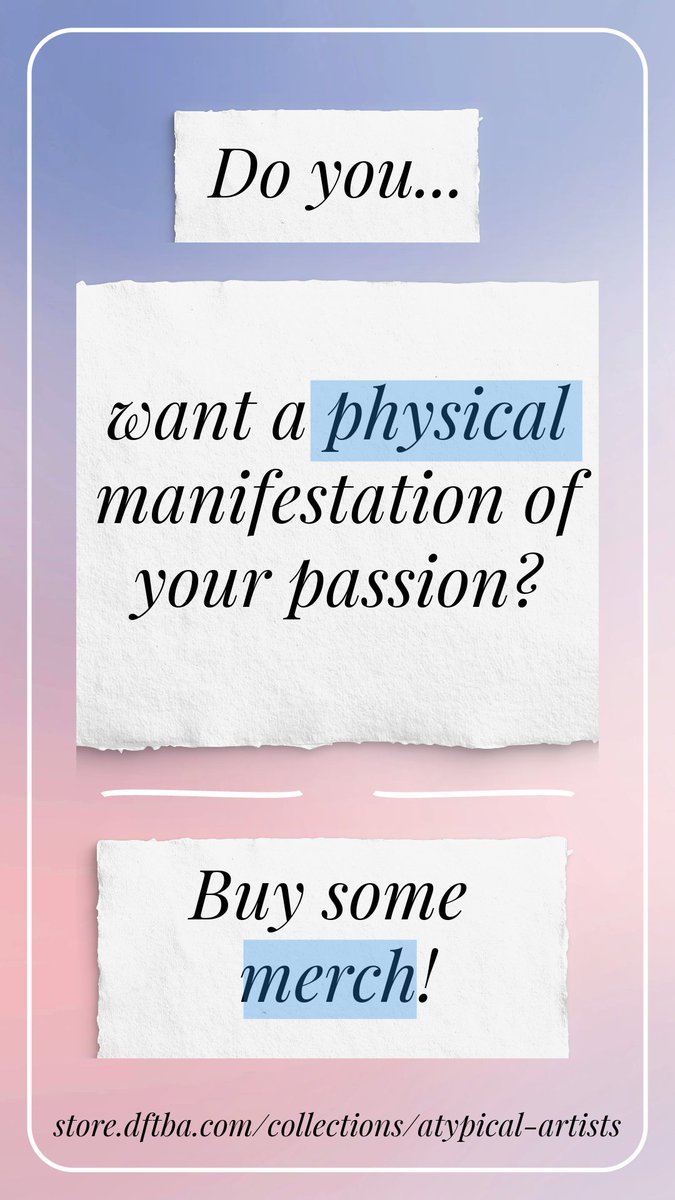 If you'd like to support Atypical Artists and the shows we make, there are lots of ways to do that! But what way is best for you?

Here's our guide to the best way for YOU to support independent art! 
atypicalartists.co/support
linktr.ee/supportatypical
store.dftba.com/collections/at…