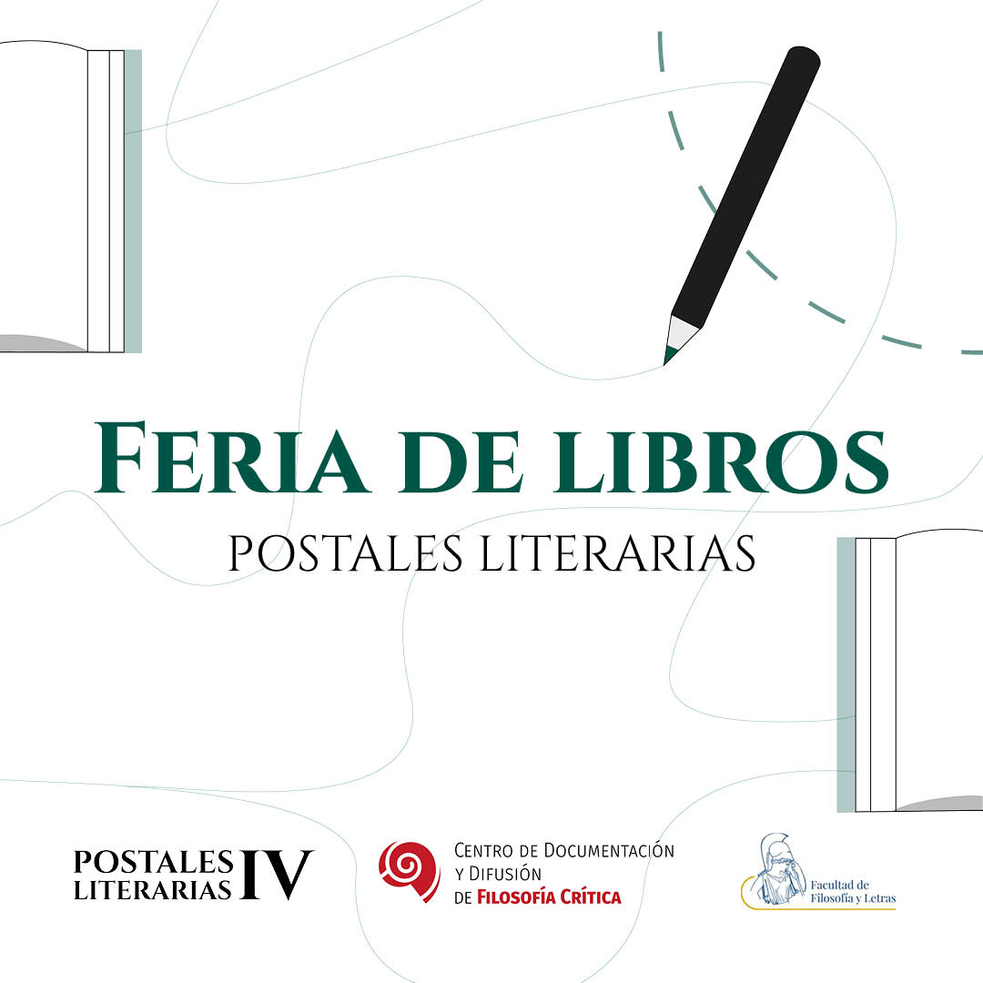 Postaliteraria's tweet photo. De hoy al miércoles tenemos Feria del Libro en la FFyL -UNAM.

Biblioteca Samuel Ramos - Pecera.

Participan: 
@SomosVocesMX 
Liebrería Virtual Casa de Asterión
La Murcielaga
H Libros
El libro y sus Orillas

#Feriadellibro
#FFyL
#postalesliterariasIV https://t.co/uNgWWnwPaS