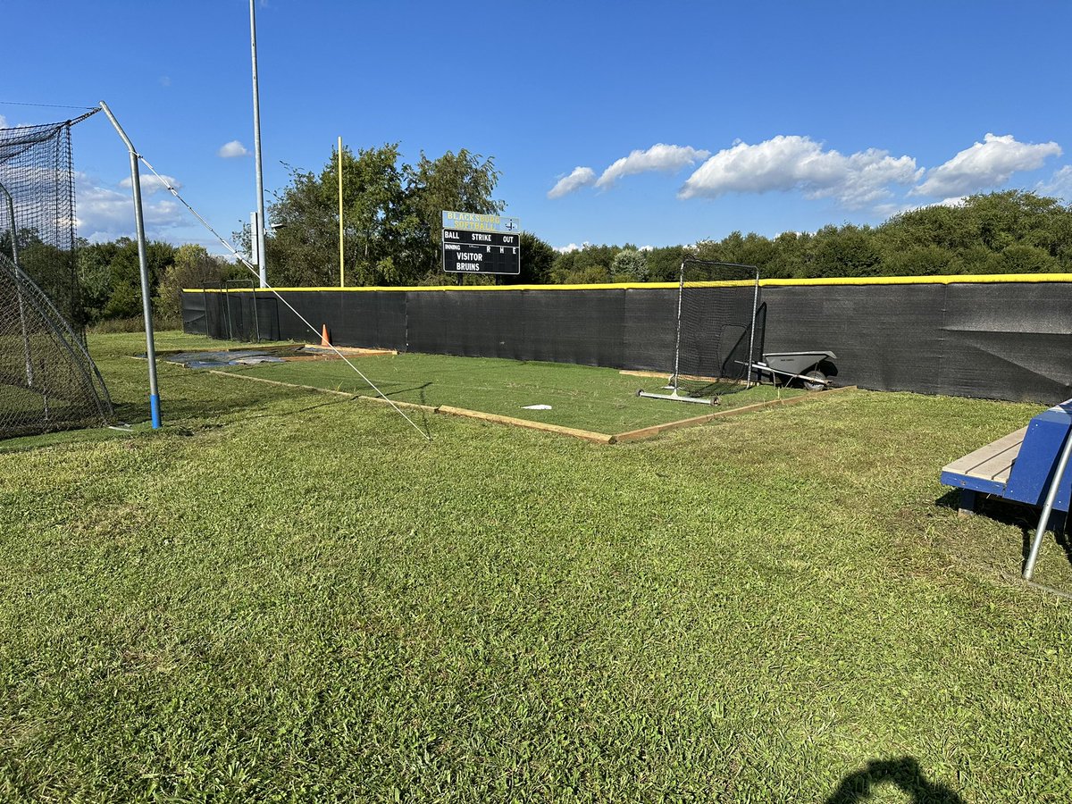 CoachJayMathis's tweet image. Got some more good work in today on the softball field. Mowing and most of the weed eating done, mats cleaned up and fences cleaned. Batting cage and bullpen area are ready to use and the dugout entrance is all cleaned up. Pretty productive afternoon!