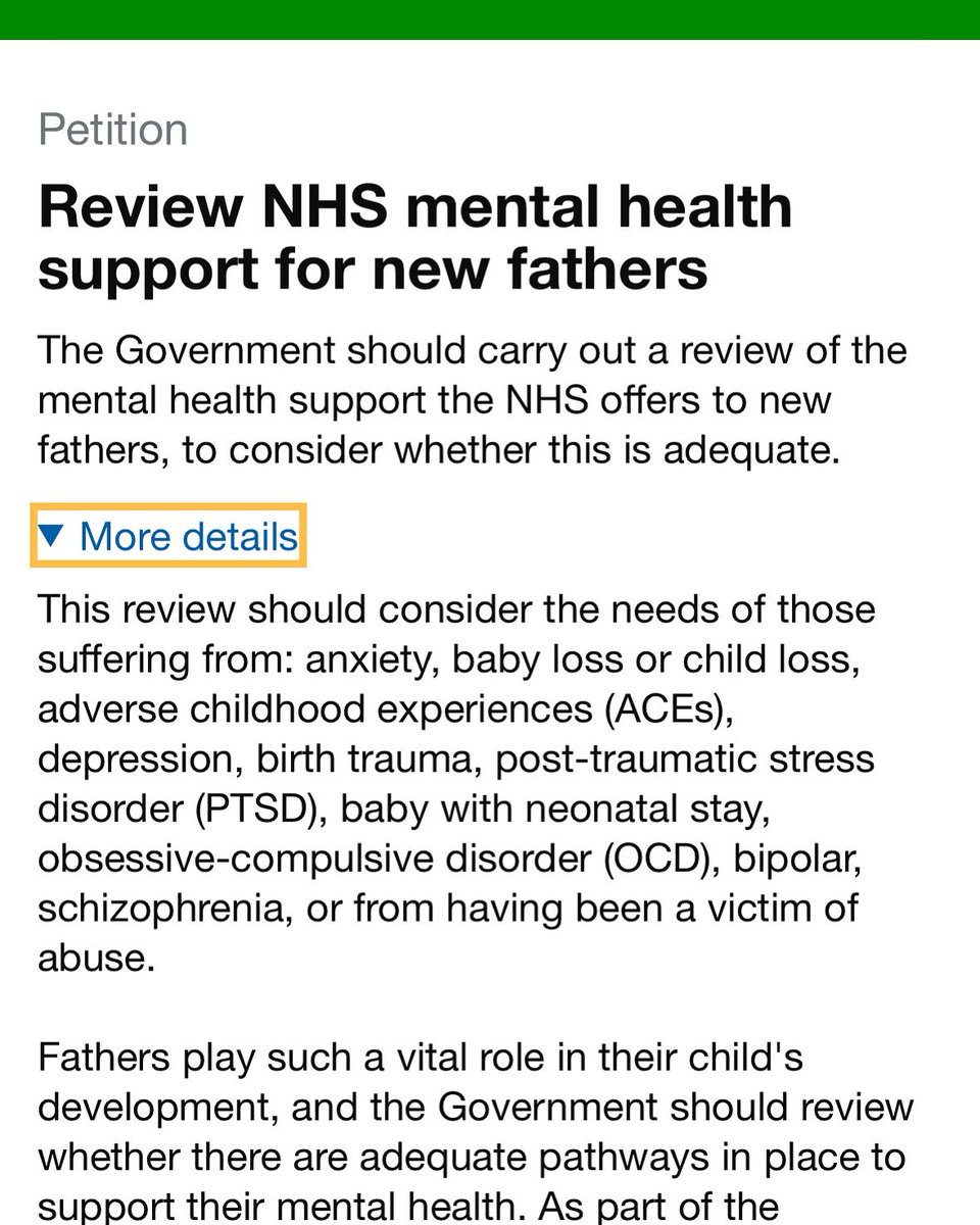 📣 Please Sign and share the petition to review Mental Health Support for New Fathers! 🧡 We need your voice! Sign our petition urging the government to review and enhance mental health support for new fathers.