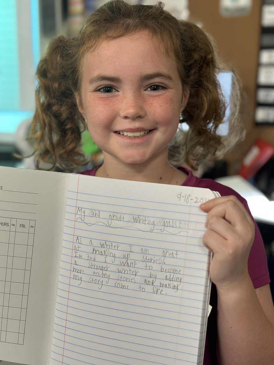 MsLeeHubbard's tweet image. “As a writer, I am good at _____. In third grade, I want to be a stronger writer by _____.” Ss in 3L identify their strengths, name them, and will work from their strengths! I can’t wait to see what these ss will accomplish 💪🏼 #TeachingForUnderstanding #HubbardSchoolRocks