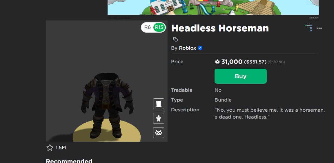 Bloxy News on X: So @Roblox never took the Headless Horseman