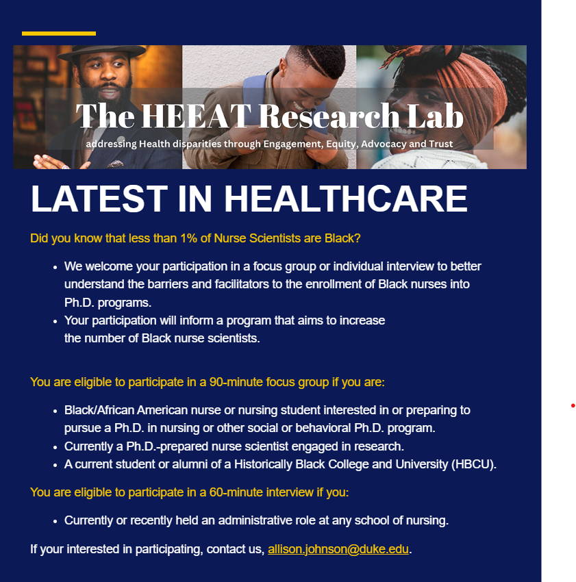 RitcheyWebber's tweet photo. Sharing information on a study with Black #Nurse #scientists. https://t.co/xY6CnWopGW