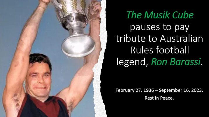 yarn22's tweet photo. . @TheMusikCube pauses to pay tribute to the late, great Australian Rules football legend, #RonBarassi.
Rest In Peace. π https://t.co/iXrQWmaqLx