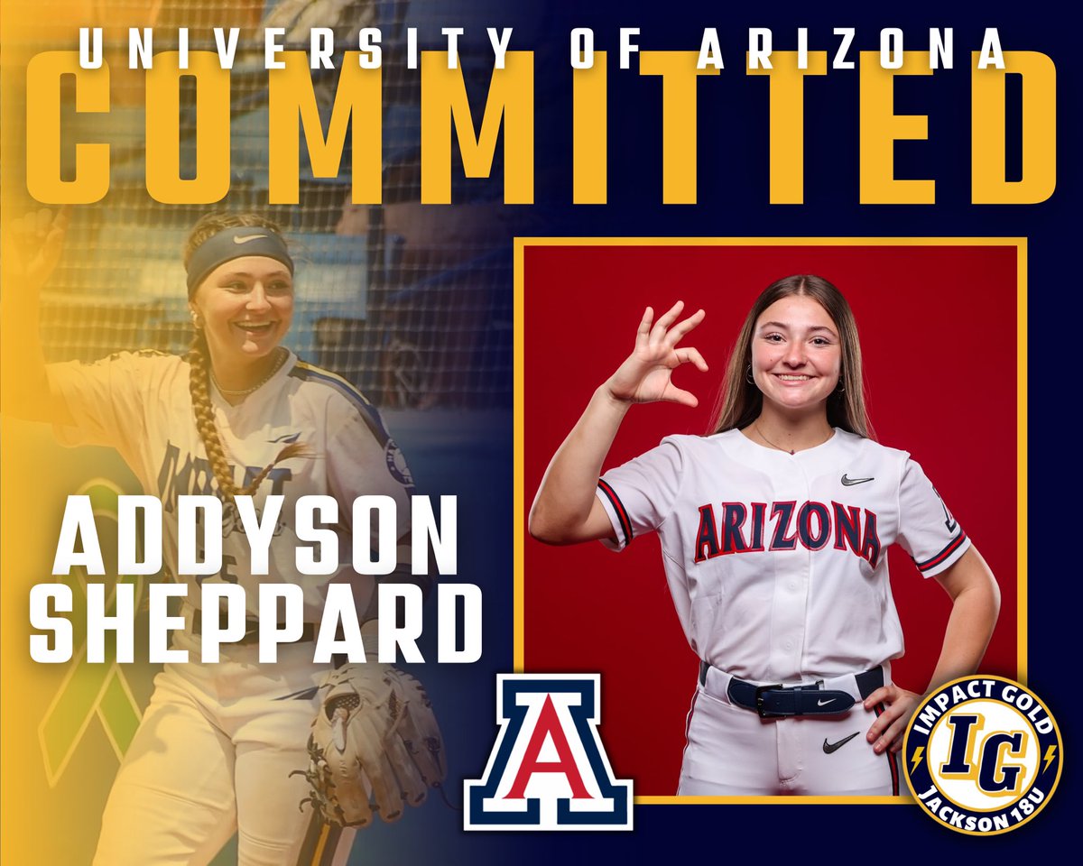 Congratulations to our very own @25Addyson for her commitment to the University of Arizona!!! Addy is heading to Tucson!! BEAR DOWN!! #betheimpact #trusttheprocess #goldblooded #igjackson18u
