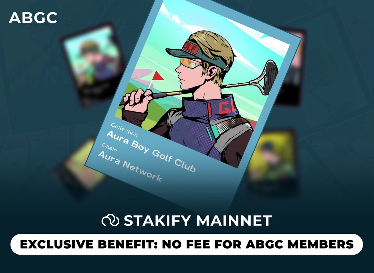 ABGC_NFT's tweet photo. GM Golf Boys,
It’s time to swing into action as @Stakify_zone mainnet is coming to the field! ⛳️
A friendly reminder: As a holder of ABCG NFTs, you can enjoy Stakify without any fees.
Don't miss out on this exclusive benefit for all the Golf Boys! 🕳🏌️♂️
#StakifyBenefits, #ABCG https://t.co/FM1lSKEyQR