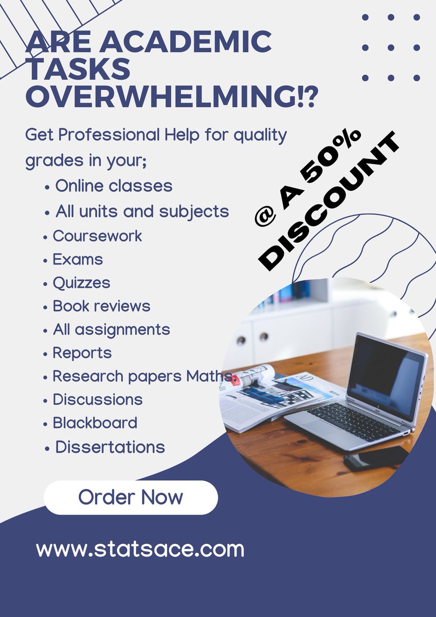 Your academic success, our priority!
Expert academic writers
Custom essays and papers
On-time delivery
24/7 customer support
Plagiarism-free content
Affordable prices
Confidentiality guaranteed
Score top grades
Diverse subject expertise
Visit statsace.com now!