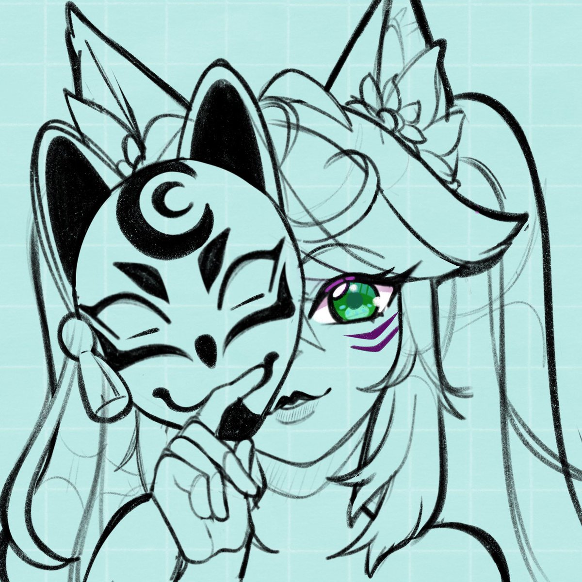 Sketch headshot for <a href="/LeilaSolace/">🌸Leila Solace🌸</a> 🌸!

if you would like a sketch like this head over to my vgen!

🛒vgen.co/trinnybop 

#vtuber #VGen