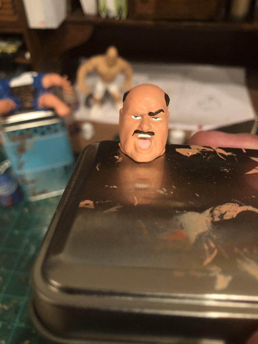 Here’s a fun trick I started doing when painting customs. I play around with facial hair designs and see if the head looks like someone else.