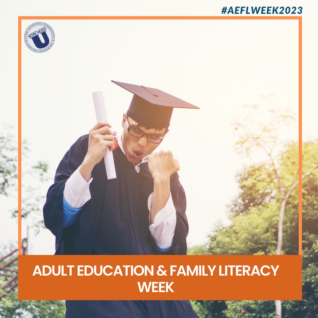 Nearly 500,000 adults in Louisiana don’t have a high school diploma or equivalent. Let’s foster a culture of lifelong learning by amplifying the importance of adult education. #aefl2023 #workreadyu #golctcs #coabe #lapcae #adulteducation #adulted