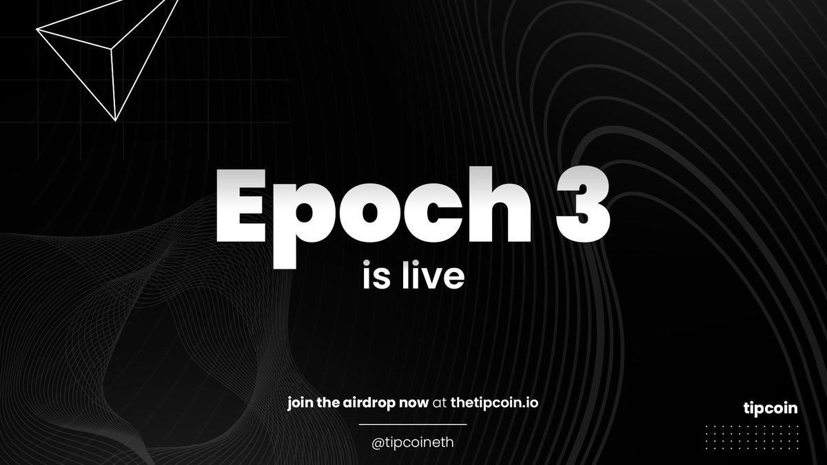 Epoch 3 is now live! Our final Twitter Epoch ends 09/29 Platform rewards to follow😉