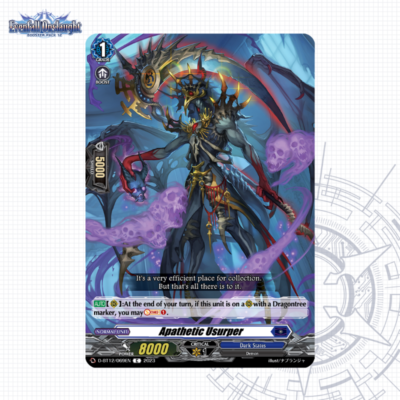 cfvanguard_en's tweet photo. "It's a very efficient place for collection. But that's all there is to it."
Today's featured card is Apathetic Usurper from Booster Pack 12: Evenfall Onslaught
On sale from October 13th!
Find out more: https://t.co/a3DkClFLwj
#CardfightVanguard #CoTDs #TCG https://t.co/Np282E7Wav