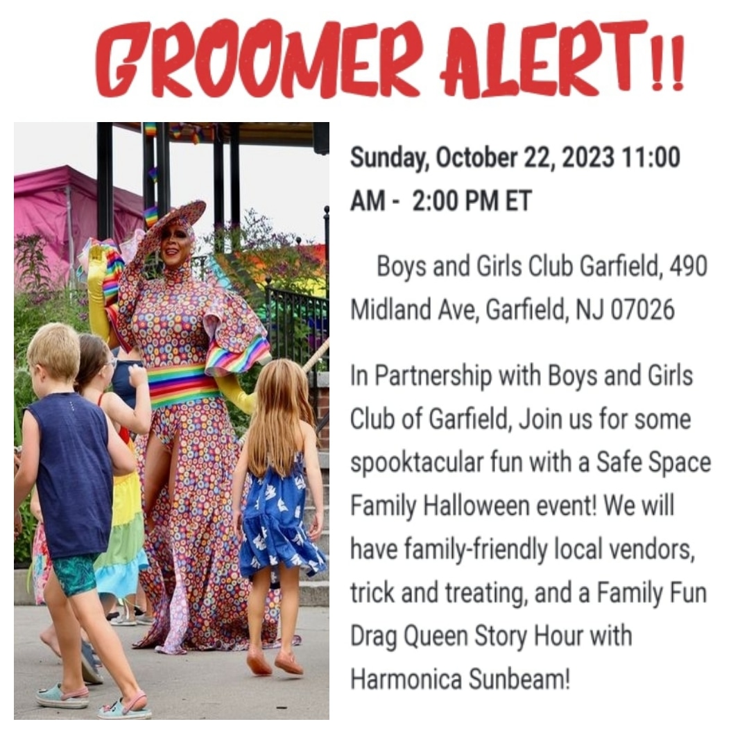 GAG_NewJersey's tweet photo. 🚨GROOMER ALERT🚨
Shame on the Boys & Girls Club of Garfield for hosting a DRAG QUEEN STORY HOUR.
Be sure to reach out to them or SHOW UP to let them know DRAG IS NOT FOR KIDS.
#dragisnotforkids
#gaysagainstgroomers https://t.co/oqtZYYhYUt