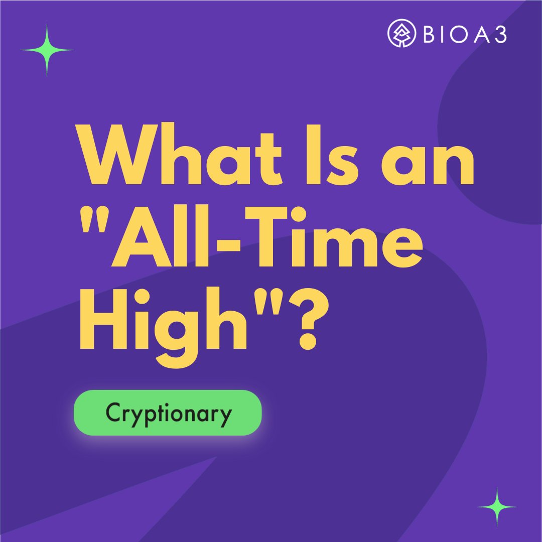BioA3_Official's tweet photo. #Cryptionary: Knowing about the history of a cryptocurrency can help at the time of investment, by knowing its highs and lows you'll be able to make an informed decision, that's why today we want to talk about ATH
📍 https://t.co/r5GYDGvV4k
#bioa3 #cryptonews #crypto #altcoin https://t.co/YKnAOAz6VB
