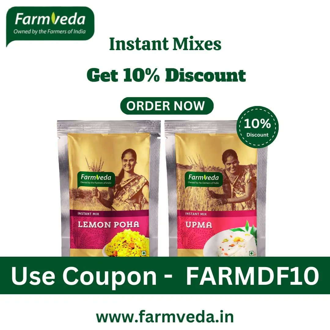 Farmveda's tweet image. Spice up your cooking with FarmVeda's instant mixes! They're now available at a fantastic 10% discount! Just use code 'FLAVOR10' at checkout. #FarmVeda #InstantMixes #EasyCooking #DiscountAlert #FlavorfulMeals #CookingMadeEasy #DeliciousDeals #Foodies 

buff.ly/475CkRt