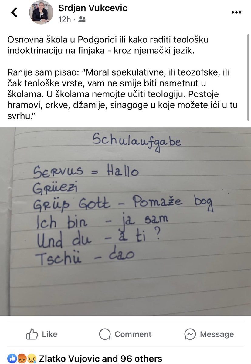 Češće se čuje “pomaže Bog” na jugu Njemačke i u Austriji nego “dobar dan”. Ako učite neki jezik, osnovno i prvo što učite je pozdravljanje na istom. 🥂
Mnogo je jadno to što se gnušate na sve što se tiče vjere, a nije vam gadno da kradete, varate i klevećete dok ne crknete. 🙄
