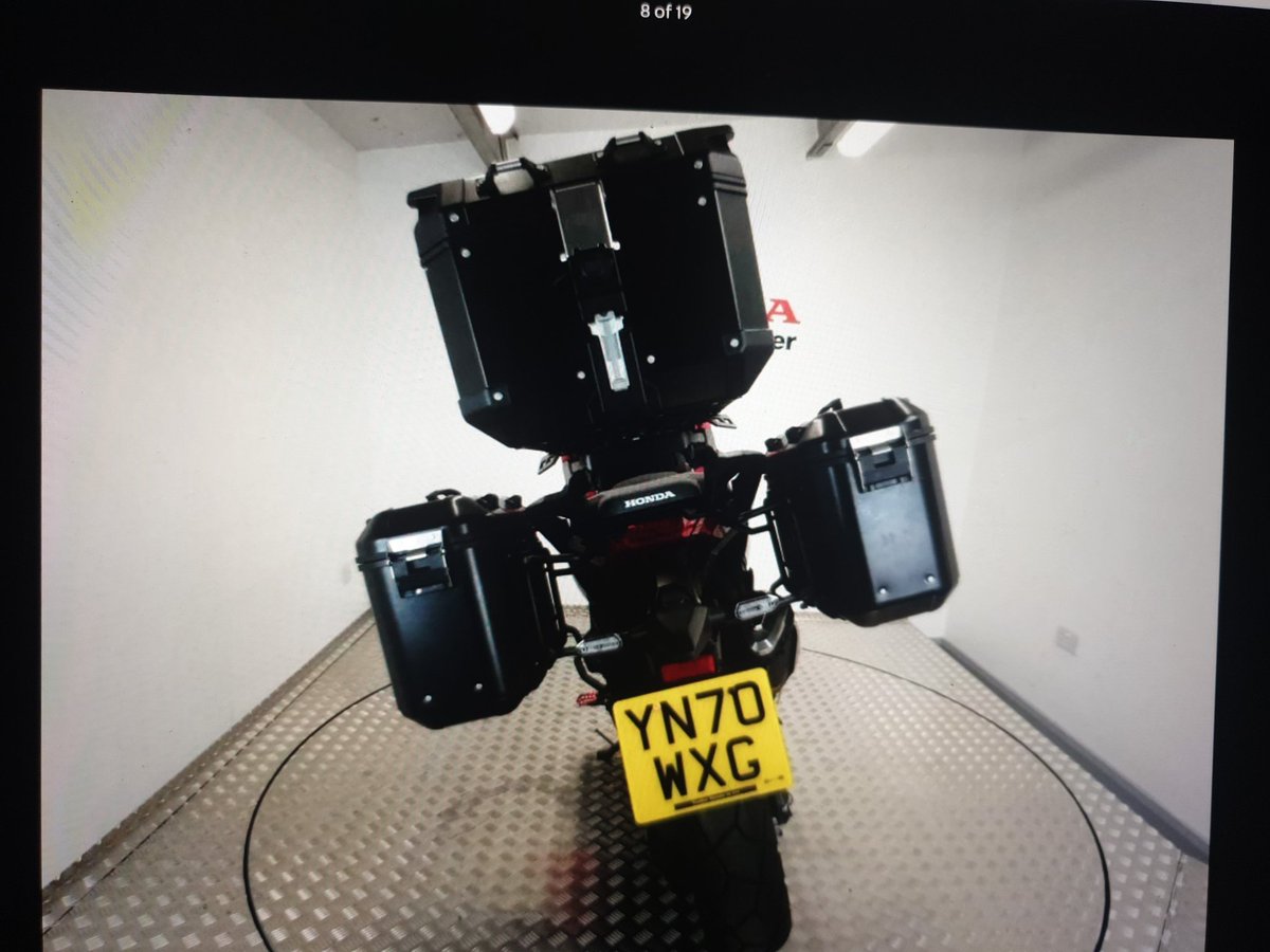 JUNIORII's tweet photo. Armed robbery at a home in Golders Green and this motorcycle red and black Honda XADV with reg YN70WXG was just stolen @metpoliceuk @MayorofLondon 
What's the solution to this armed gang robbery happening allover London and can I defend &amp; protect myself &amp; property with something? https://t.co/AJh0J7NaBS