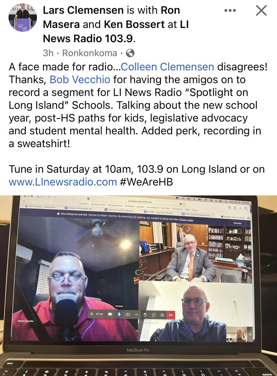 Tune in Saturday!!  <a href="/LarsClemensen/">Lars Clemensen</a> <a href="/CMSchools_Super/">Dr. Masera</a> <a href="/NSSBA2022/">N-SSBA</a> #DiscoverGreatness