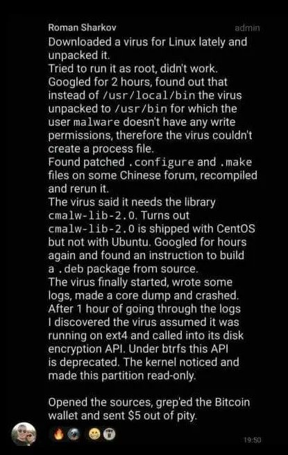 PR0GRAMMERHUM0R's tweet photo. whyIsLinuxSaferThanOtherOs https://t.co/0vOG4gMeJe https://t.co/mby1uhlNRX