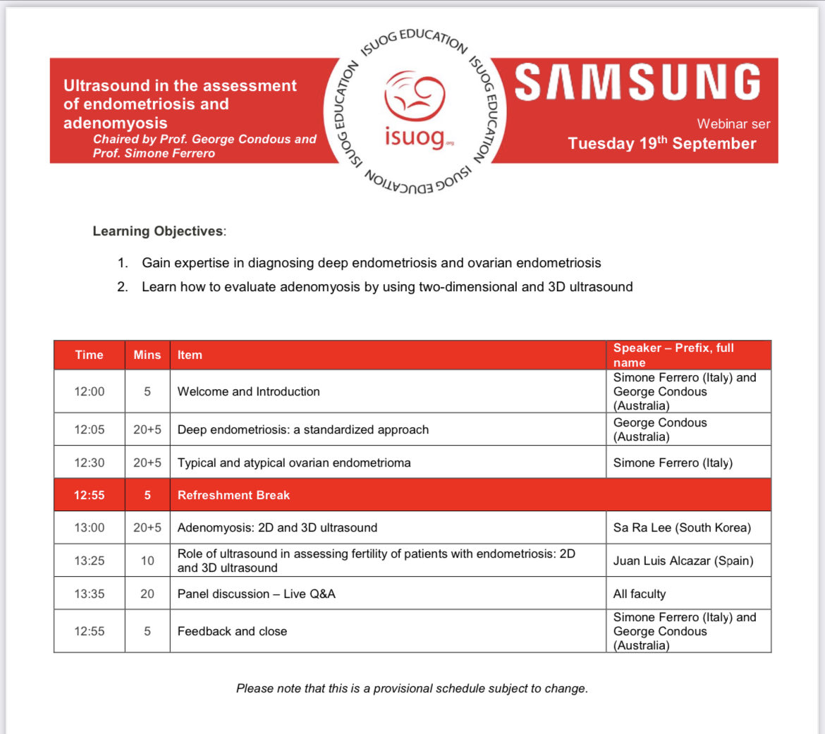 Professor George Condous (@georgecondous) on Twitter photo Please join <a href="/drferrero/">Simone Ferrero</a> and <a href="/GeorgeCondous/">Professor George Condous</a> tomorrow for <a href="/SamsungUS/">Samsung US</a> sponsored @isuog free webinar on endometriosis and adenomyosis isuog.org/event/ultrasou… Please join <a href="/drferrero/">Simone Ferrero</a> and <a href="/GeorgeCondous/">Professor George Condous</a> tomorrow for <a href="/SamsungUS/">Samsung US</a> sponsored @isuog free webinar on endometriosis and adenomyosis isuog.org/event/ultrasou…