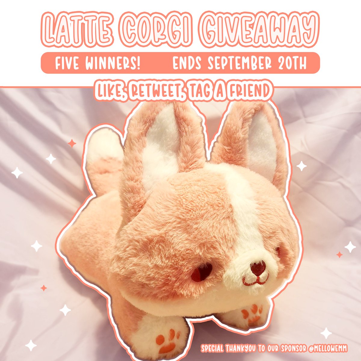 LizbieCafe's tweet image. Latte Corgi Giveaway 

Win a free latte plushie!
USA &amp;amp; INTERNATIONAL shipping

【Like this post】
【Retweet this post】qrt's do not count
【Comment &amp;amp; tag a friend】

Ends September 20th @ 2pm central

💖 special thank you to @/mellowemm for sponsoring this giveaway 💖