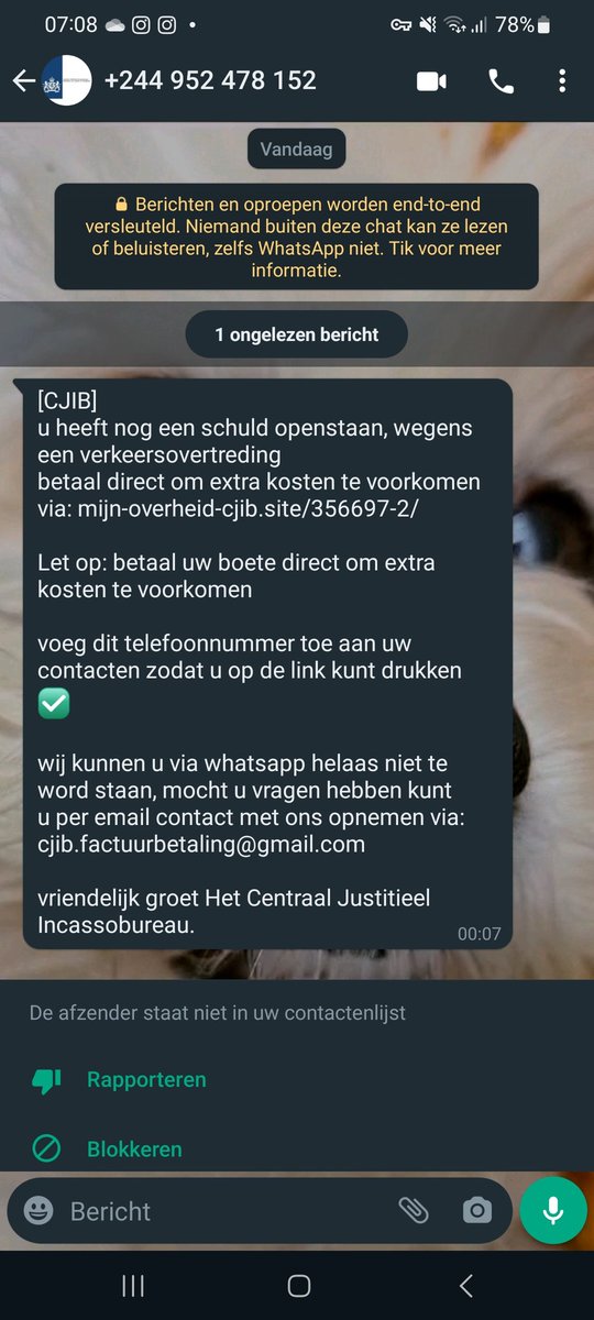 Blijkbaar sturen ze nu tegenwoordig ook fraude appjes uit naam van het CJIB