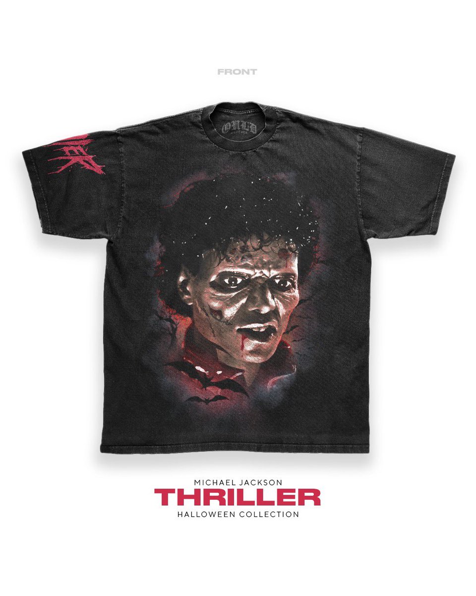 OuldClothes's tweet photo. “THRILLER” Halloween tee
Releasing this Friday 9/22! 
#MichaelJackson #Thriller https://t.co/VfeAY3dYFN