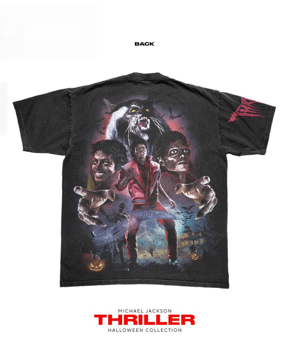 OuldClothes's tweet photo. “THRILLER” Halloween tee
Releasing this Friday 9/22! 
#MichaelJackson #Thriller https://t.co/VfeAY3dYFN