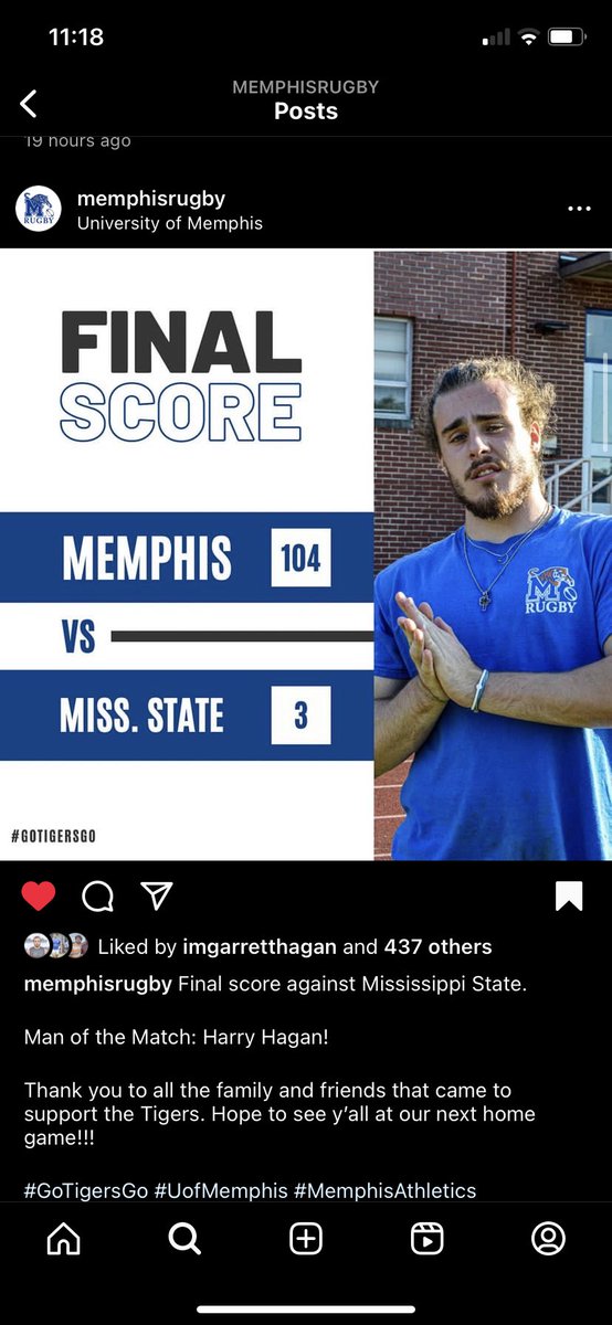 HarryHagan10's tweet photo. Great way to start off the season!
4 tries scored. Man of the match. 
Excited for what the season holds for us! #GTG #Rugby #UoM https://t.co/SvNaUWKGjh