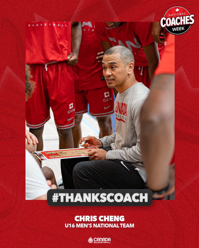 Continuing #NationalCoachesWeek with some appreciation for @Coach_Cheng 🙌 Chris guided 🇨🇦‘s U16 Men’s National Team to a podium finish this summer at the FIBA U16 Men’s Americas, where the squad finished 5-1 en route to a silver medal 🥈