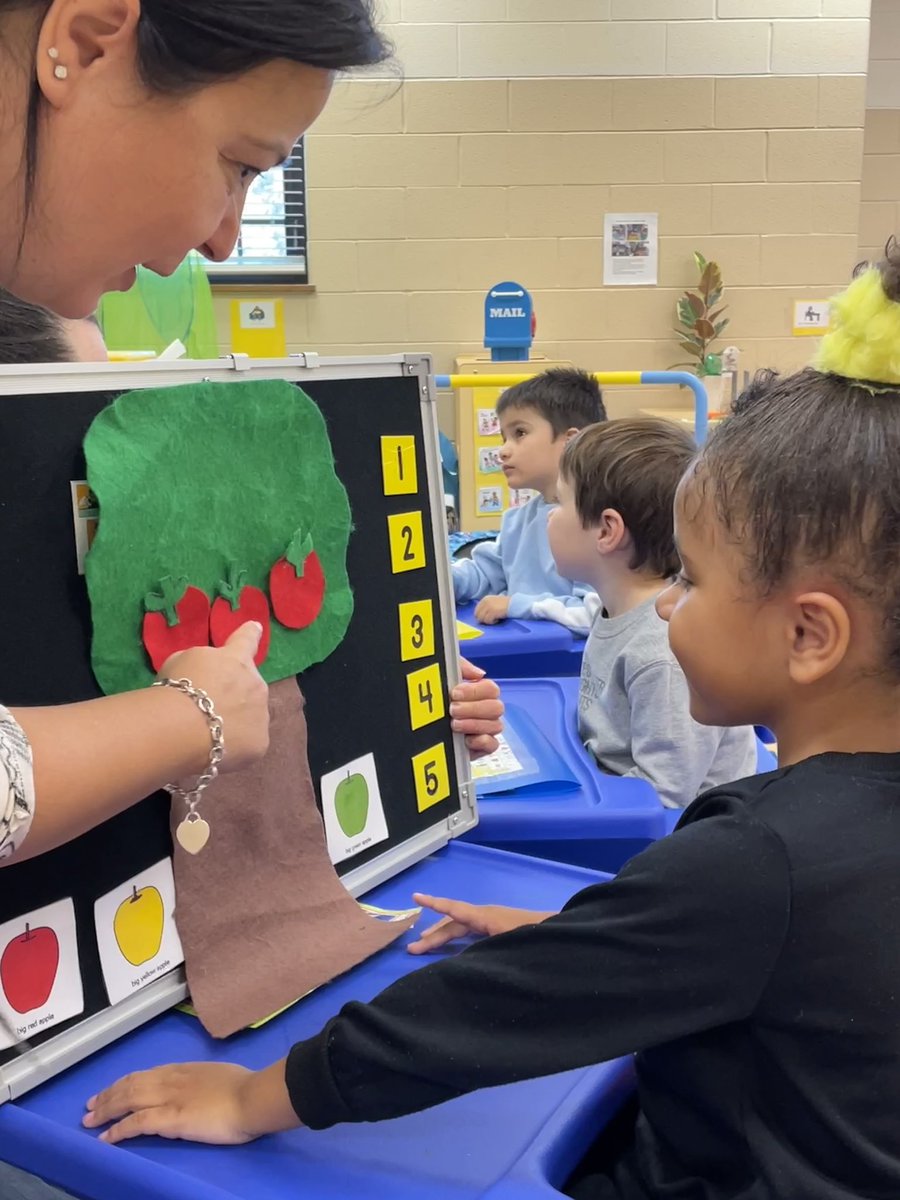 GuzinKaptanILP's tweet photo. Listening “Way Up High in an Apple Tree” and practicing one to one apple counting 🍎
#112leads https://t.co/j5NS75ZmxQ