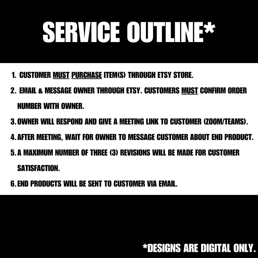 HisMajesty_FGC's tweet image. Rules about my design process.

Interested? Let's work!

Link in bio for more detail.

Stay Stylish!

#StyledByMaj 
#CustomLogos
#CustomDesigns
#CustomGraphics
#Etsy
#EtsySeller
#DigitalFlyers 
#DigitalArt
#Trending 
#Viral
#FYP
#FYPage
#Artist 
#ContentCreators
#Commissions