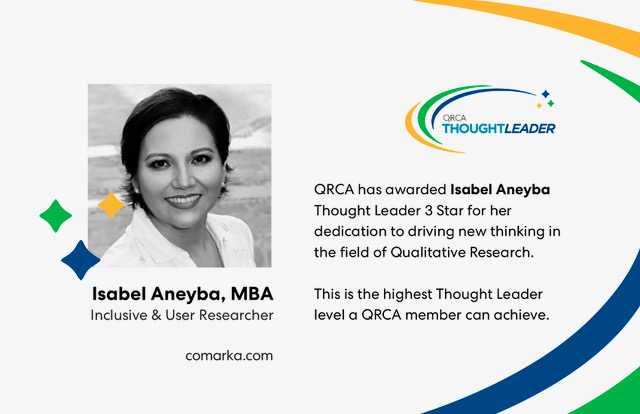 My dad called me and asked me to post my QRCA thought leader distinction on Linkedin. Thank you QRCA and innovative clients and researchers for inspiring innovative research for better products and services.
#Thankyou QRCA #InnovativeResearch #Product&amp;ServiceInnovation