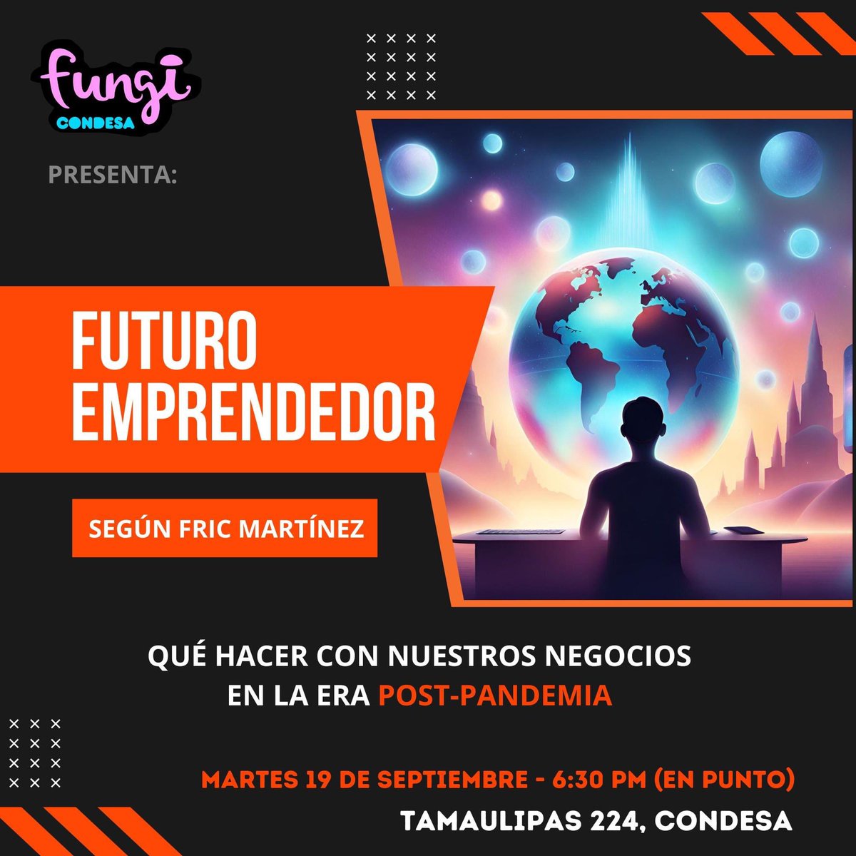 Evento gratuito.
Se trata de mi nueva conferencia: Mi visión de qué hacer como emprendedor en esta era rara... 

¿Quién jala?
Mañana martes 6:30pm!
Sin registro, sólo llega puntual:
Tamaulipas 224
goo.gl/maps/r8mdPcoG3…