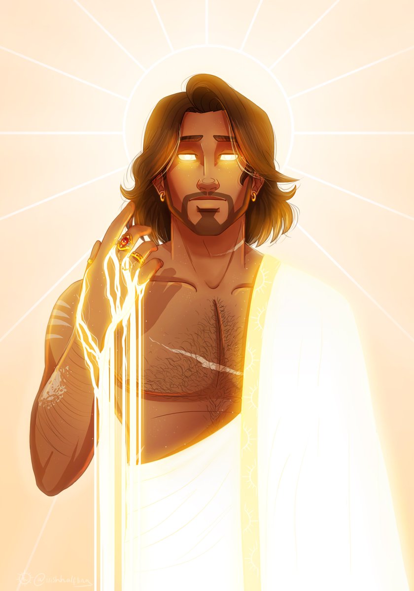 irishhalfling's tweet photo. People like to say Watcher looks like Jesus, so have some over the top Jesús-like Watcher, because. 

(this piece is, like, over a year old. I'm good at posting things, really I am)

#DnD #dungeonsanddragons #dnd5e #dndart https://t.co/1BSYv9HCRY