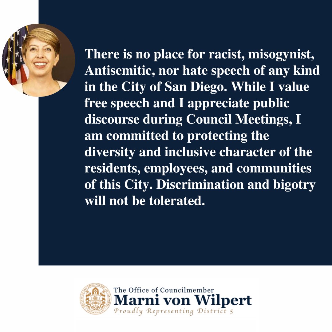 Hate speech during Council Meetings is completely unacceptable, and will not be tolerated.

My complete statement: