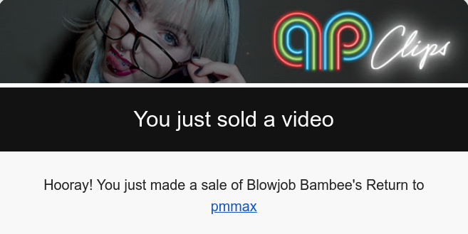 Bamf! Another video just sold on AP Clips! Get your copy of Blowjob Bambee Returns now: https://t.co/2cxwUIyGPW<a href="/tag/mvsales"class="tags"><span>#mvsales</span></a>