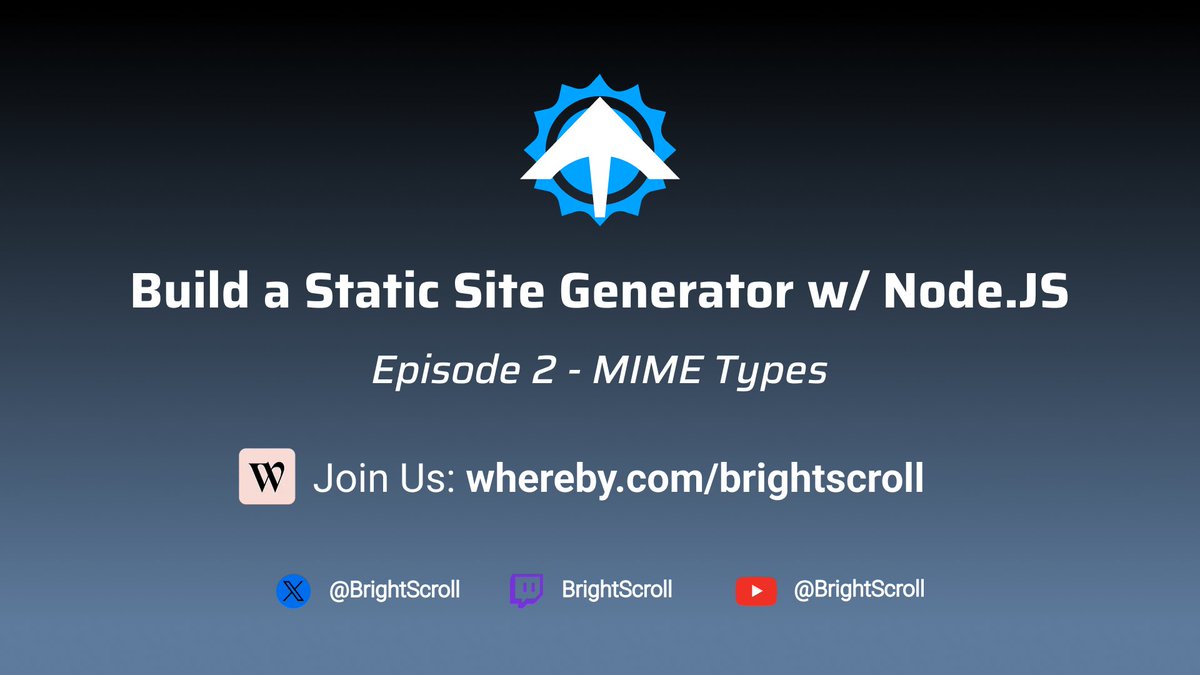 Build a Static Site Generator w/ Node.js - Ep2 

Join us tomorrow at 9 am EST for a beginners #JavaScript session. We will be adding MIME Types to our #NodeJS HTTP Server.  

whereby.com/brightscroll