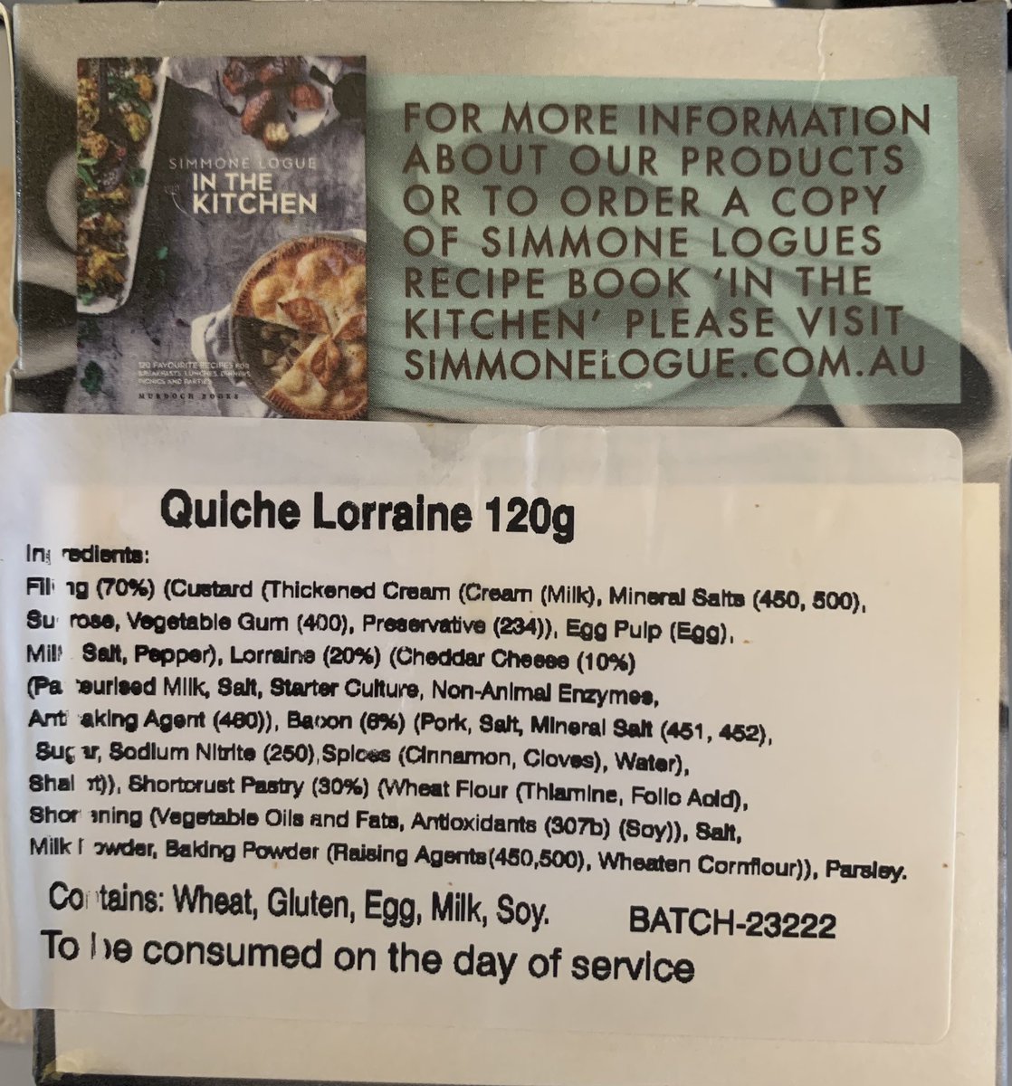 When Lorraine made the first quiche, I’m sure it had less ingredients!!!