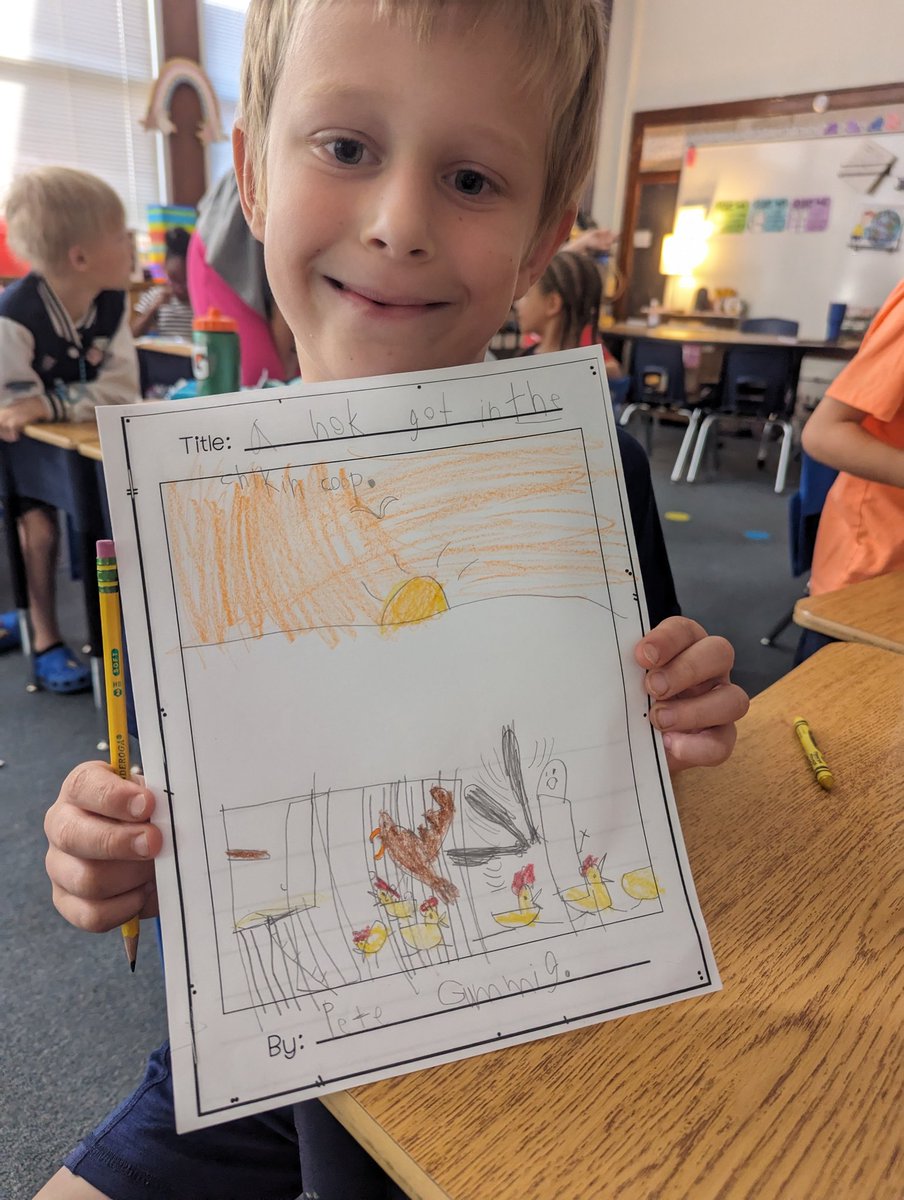 Working on our title and cover pictures today in Room 5. These learners are so creative and so detailed! #bestdayever #writewritewrite #literacystudio @EllinKeene @LPSFranklinElem @LIBERTYSCHOOLS